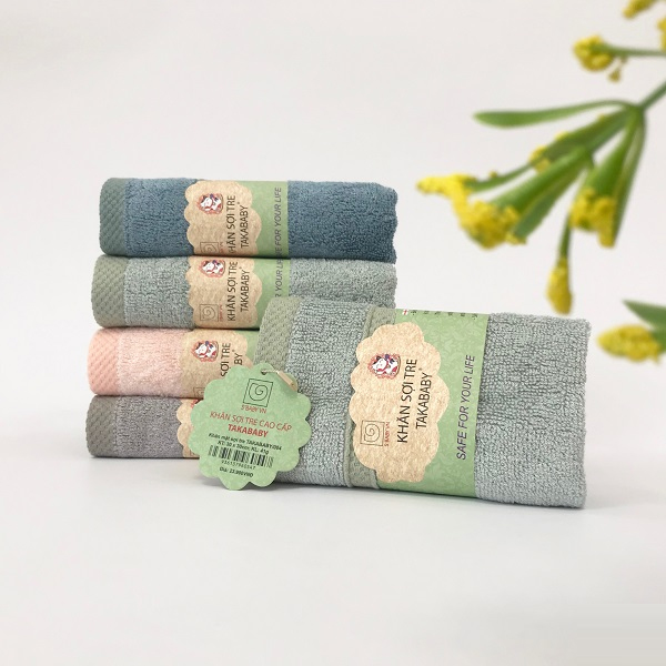 Khăn mặt sợi tre TAKABABY/004 - KT 30x30cm